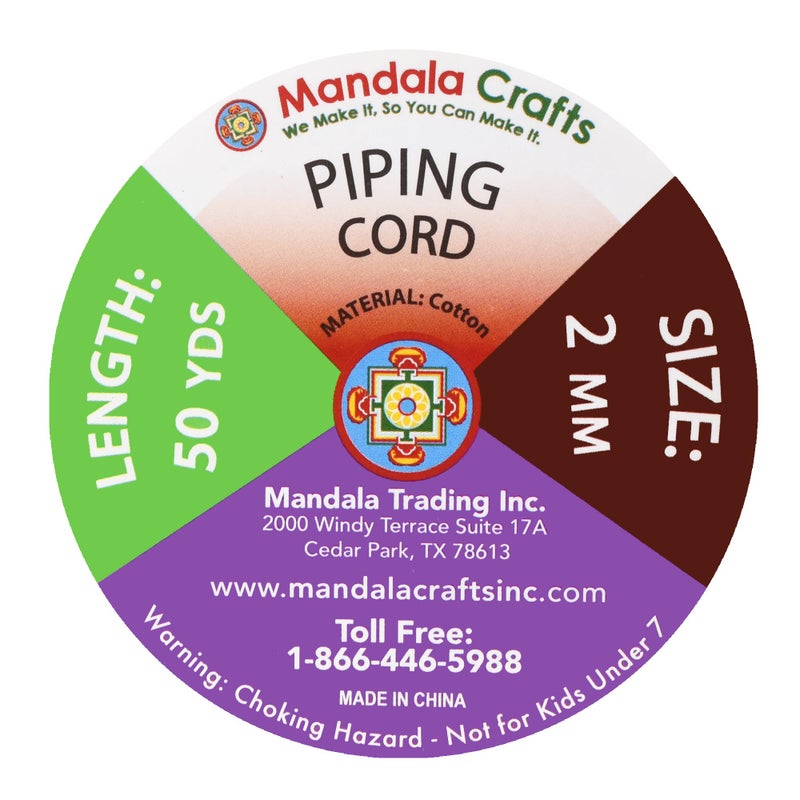 Mandala Crafts Natural Soft Replacement Drawstring Cords for Sweatpants Bags - Piping Cord for Sewing Upholstery - 50 Yds 2mm Cotton Cording Macrame Rope Corset Strings - Image 3